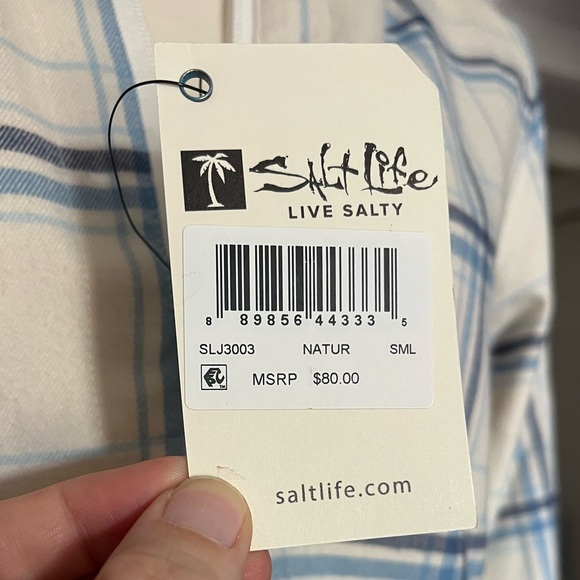 Salt Life NEW Plaid Jacket Womens size Small - hooded. - Picture 2 of 9